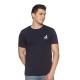 Greys and Blues Easy Premium Cotton Lycra Spandex Round Neck T-Shirt - Navy Blue